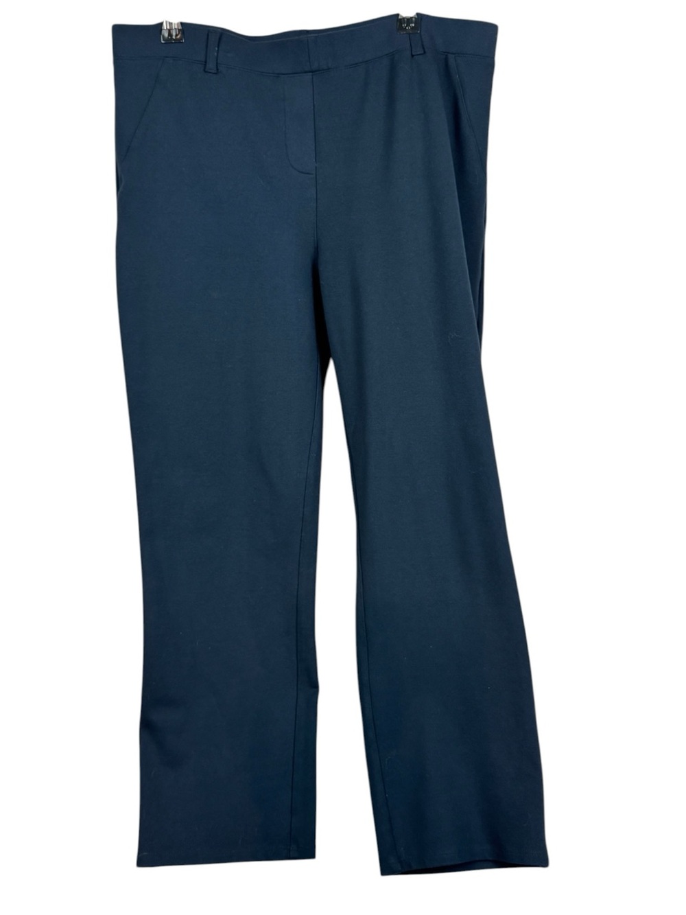 Quince Ultra Stretch Ponte Straight Leg Ankle Pant in Navy Sz S Short